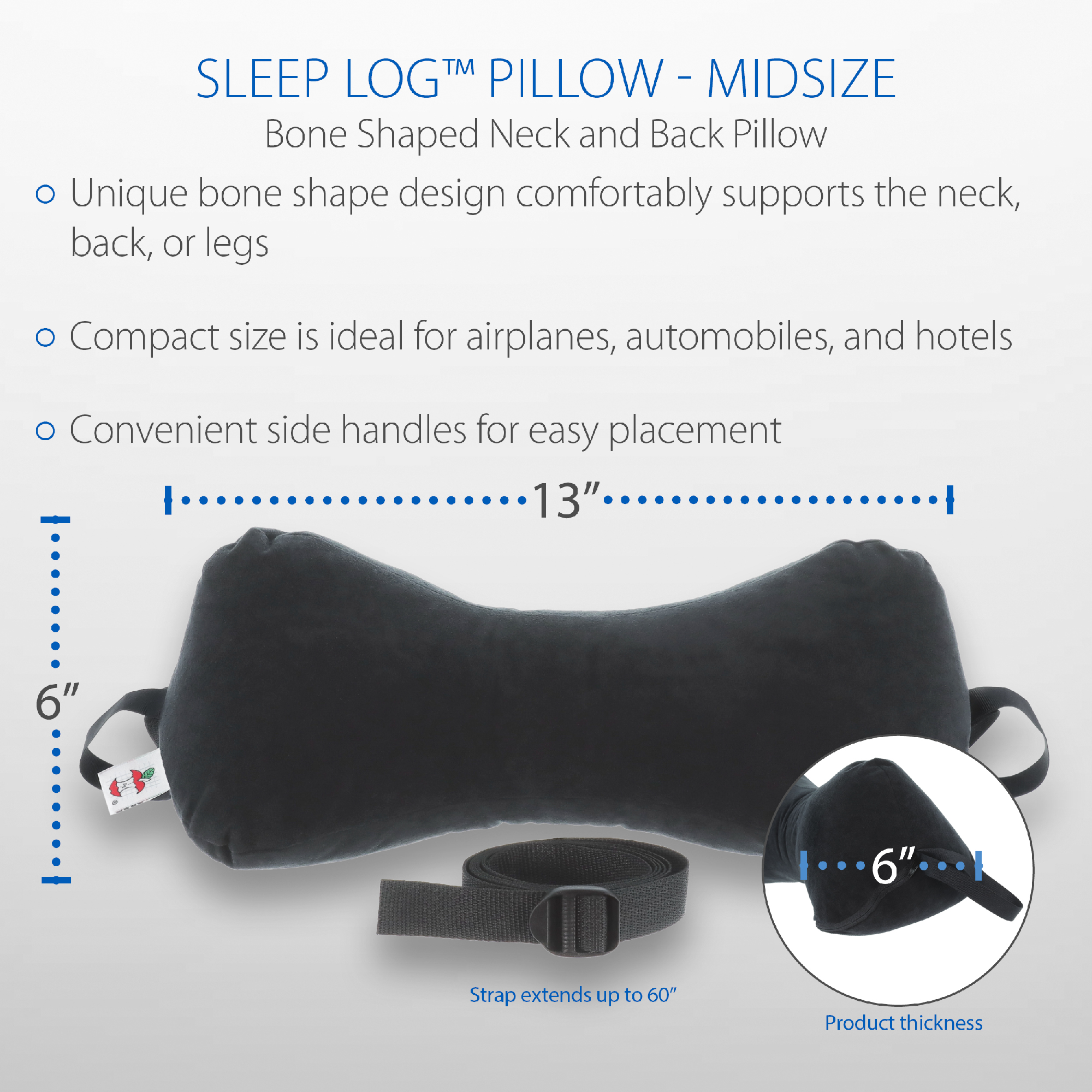 Sleep Log Chiropractic Bone Shaped Neck & Cervical Pillow- Lumbar Support