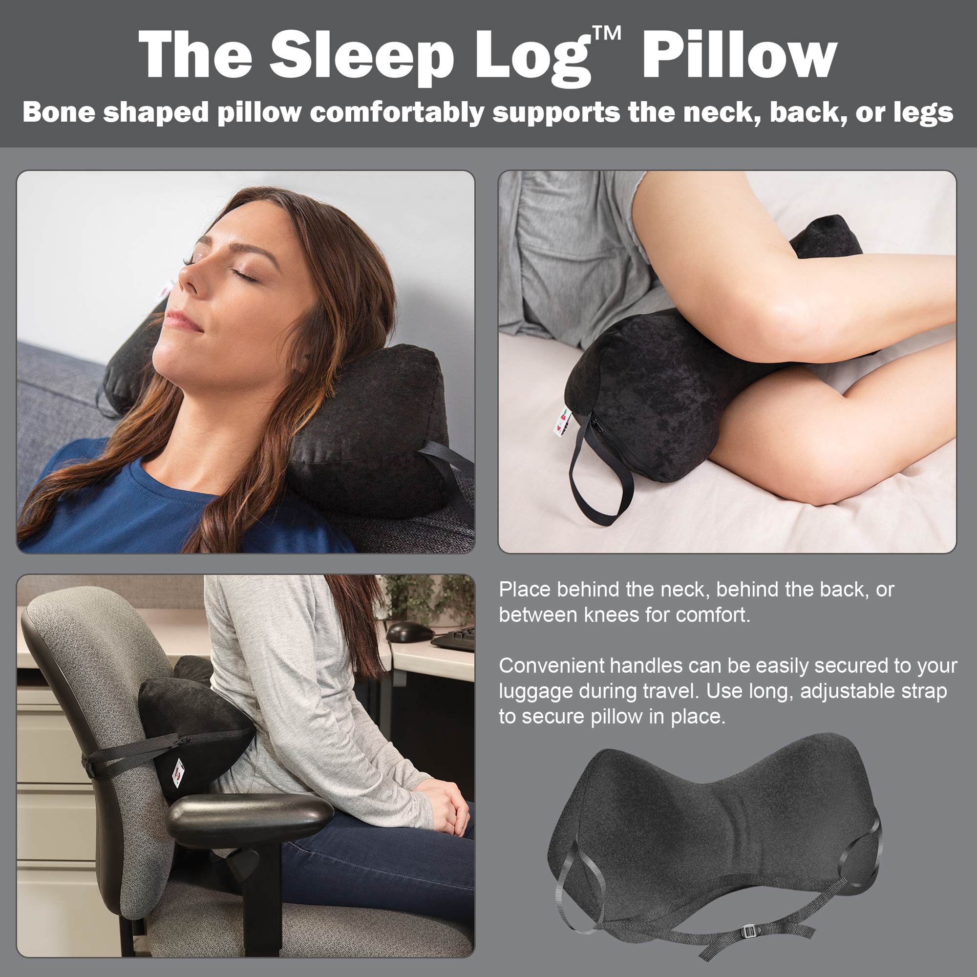 Sleep Log Chiropractic Bone Shaped Neck & Cervical Pillow- Lumbar Support